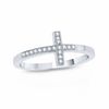 Thumbnail Image 1 of 1/10 CT. T.W. Diamond Sideways Cross Ring in 10K White Gold