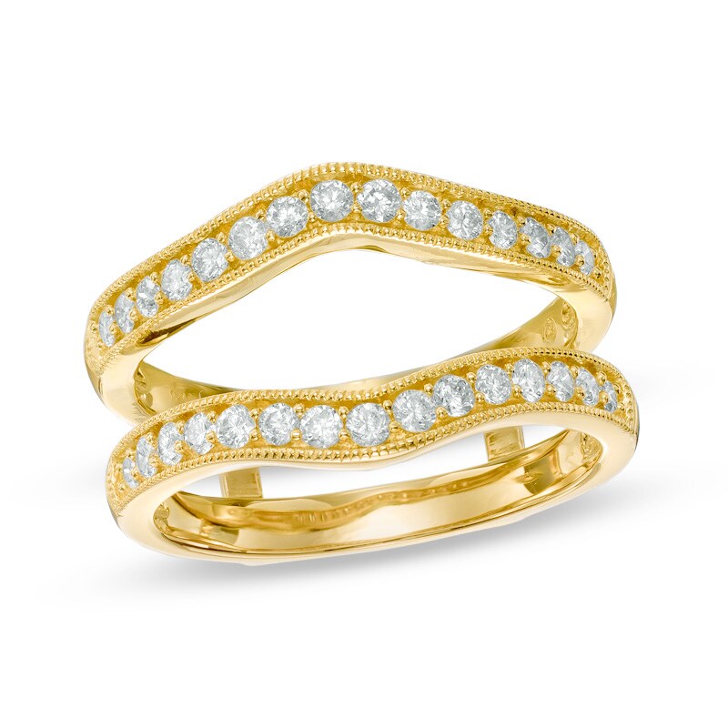 Main Image 1 of 1/2 CT. T.W. Diamond Chevron Solitaire Enhancer in 14K Gold