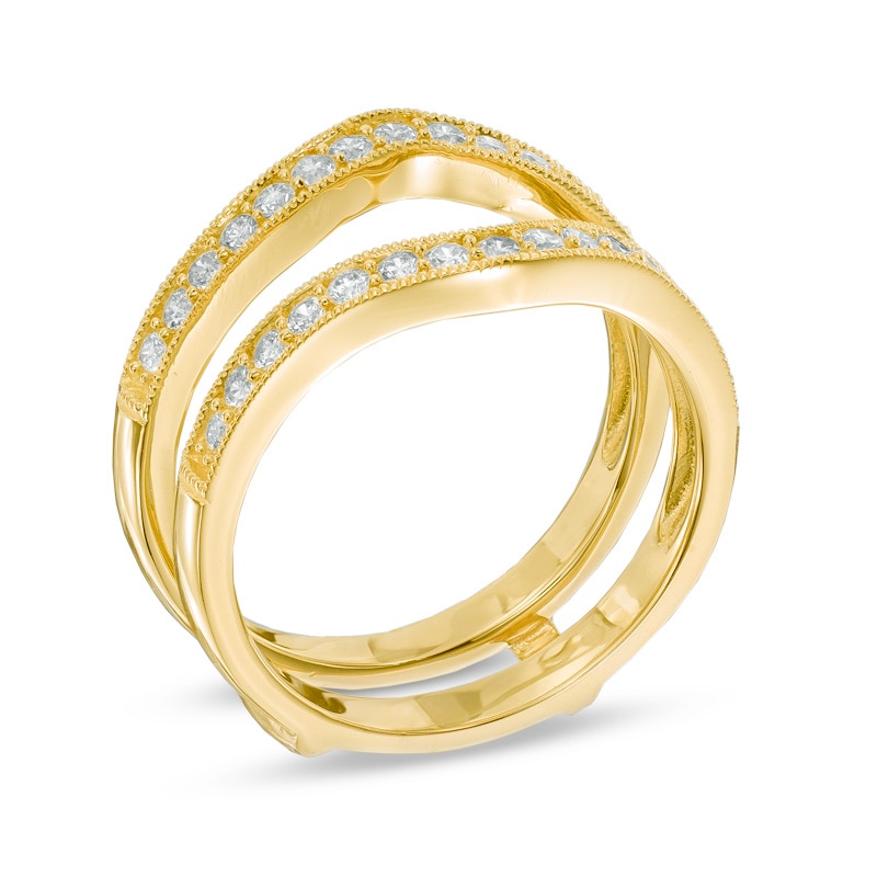 Main Image 2 of 1/2 CT. T.W. Diamond Chevron Solitaire Enhancer in 14K Gold