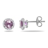 Thumbnail Image 0 of 5.0mm Amethyst and Diamond Accent Frame Stud Earrings in Sterling Silver