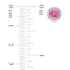 Thumbnail Image 2 of 5.0mm Lab-Created Pink Sapphire and Diamond Accent Frame Stud Earrings in Sterling Silver