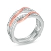 Thumbnail Image 1 of 3/8 CT. T.W. Diamond Overlay Solitaire Enhancer in 14K Two-Tone Gold