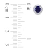 Thumbnail Image 1 of 5.0mm Lab-Created Blue Sapphire and Diamond Accent Frame Stud Earrings in Sterling Silver