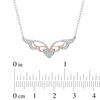 Thumbnail Image 1 of 1/10 CT. T.W. Diamond Masquerade-Style Heart Necklace in Two-Tone Sterling Silver