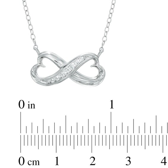 1/8 CT. T.w. Diamond Sideways Heart-Shaped Infinity Necklace in 10K White Gold