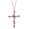 Thumbnail Image 0 of 1/6 CT. T.W. Enhanced Cognac and White Diamond Twisting Cross Pendant in 10K Rose Gold