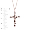 Thumbnail Image 1 of 1/6 CT. T.W. Enhanced Cognac and White Diamond Twisting Cross Pendant in 10K Rose Gold