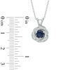 Thumbnail Image 2 of Lab-Created Blue and White Sapphire Pendant and Earrings Set in Sterling Silver