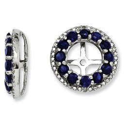 Earring Jackets Earrings Zales Lab Created Blue Shire And Diamond Accent Frame Stud Earring Jackets In Sterling Silver