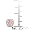 Thumbnail Image 2 of 5.0mm Cushion-Cut Morganite and 1/10 CT. T.W. Diamond Frame Stud Earrings in 10K Rose Gold