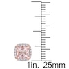 Thumbnail Image 1 of 5.0mm Cushion-Cut Morganite and 1/10 CT. T.W. Diamond Frame Stud Earrings in 10K Rose Gold