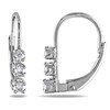 Thumbnail Image 1 of 1/4 CT. T.W. Diamond Three Stone Drop Earrings in Sterling Silver