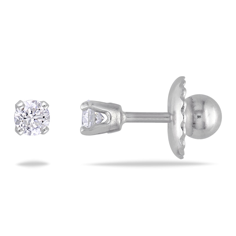 1/10 CT. T.W. Diamond Solitaire Stud Earrings in 14K White Gold
