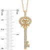 Thumbnail Image 1 of AVA Nadri Crystal Swirl Key Pendant in Brass with 18K Gold Plate