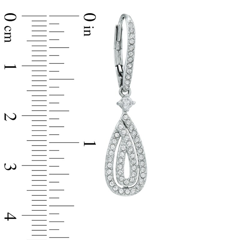 Main Image 2 of AVA Nadri Crystal Teardrop Earrings in White Rhodium Brass