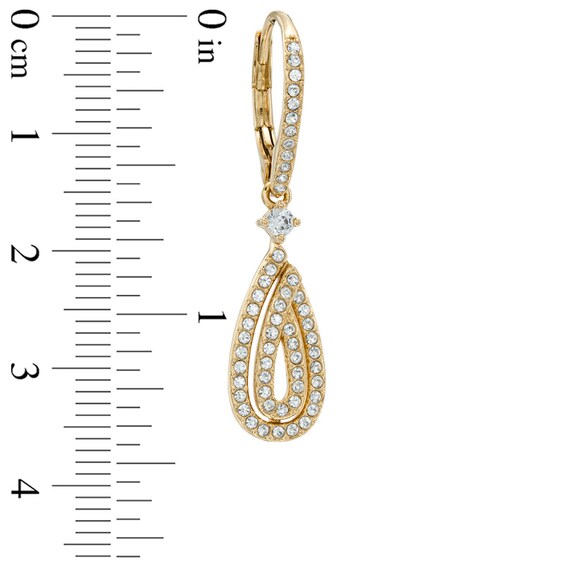 AVA Nadri Crystal Teardrop Earrings in Brass with 18K Gold Plate