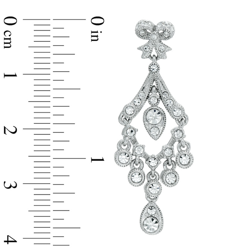Main Image 2 of AVA Nadri Cubic Zirconia and Crystal Chandelier Drop Earrings in White Rhodium Brass