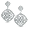 Thumbnail Image 1 of AVA Nadri Cubic Zirconia  and Crystal Vintage-Style Floral Drop Earrings in White Rhodium Brass