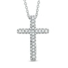 Thumbnail Image 1 of AVA Nadri Crystal Cross Pendant in White Rhodium Brass