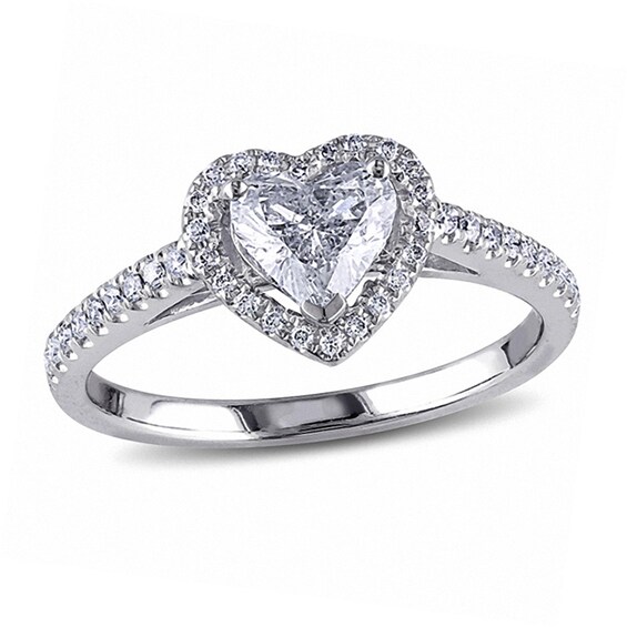 1 CT. T.w. Heart-Shaped Diamond Frame Ring 14K White Gold