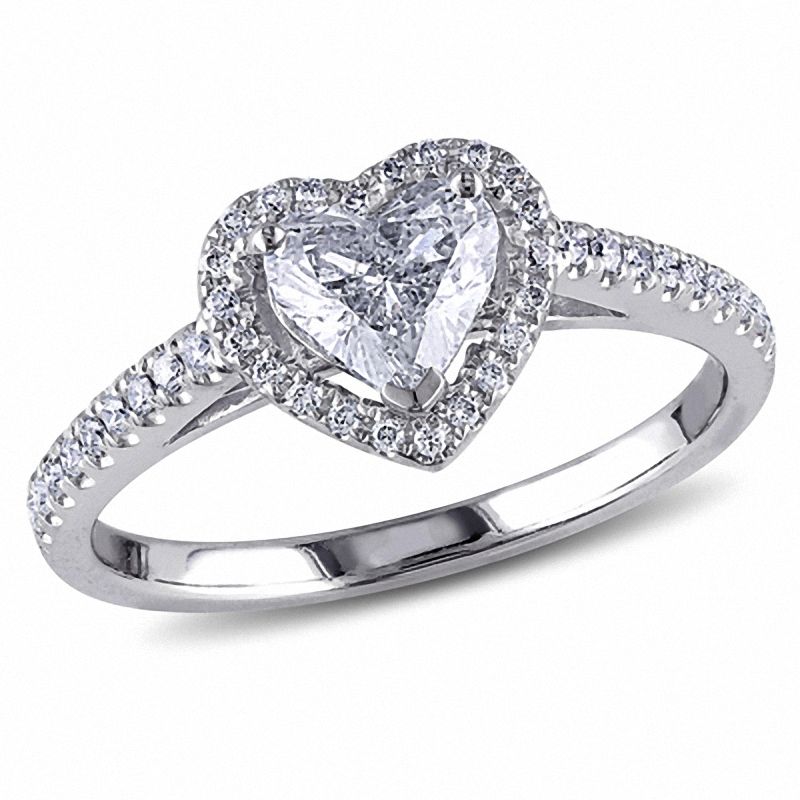 Lovely halo heart shape diamond ring 2.01cts center certified G SI2