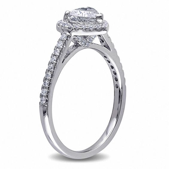 1 CT. T.w. Heart-Shaped Diamond Frame Ring in 14K White Gold