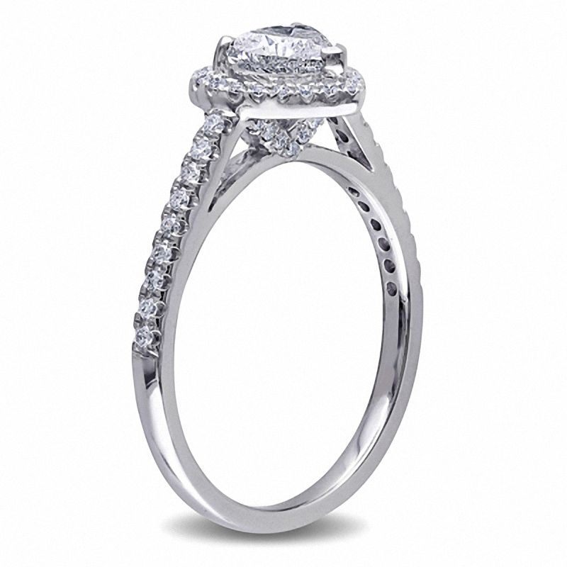 1 CT. T.W. Heart-Shaped Diamond Frame Ring in 14K White Gold