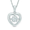 Thumbnail Image 0 of 5.5mm Lab-Created White Sapphire Heart Pendant in Sterling Silver