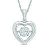 Thumbnail Image 1 of 5.5mm Lab-Created White Sapphire Heart Pendant in Sterling Silver