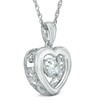 Thumbnail Image 2 of 5.5mm Lab-Created White Sapphire Heart Pendant in Sterling Silver