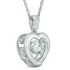 Thumbnail Image 1 of 5.5mm Lab-Created White Sapphire Heart Pendant in Sterling Silver