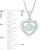Thumbnail Image 2 of 5.5mm Lab-Created White Sapphire Heart Pendant in Sterling Silver