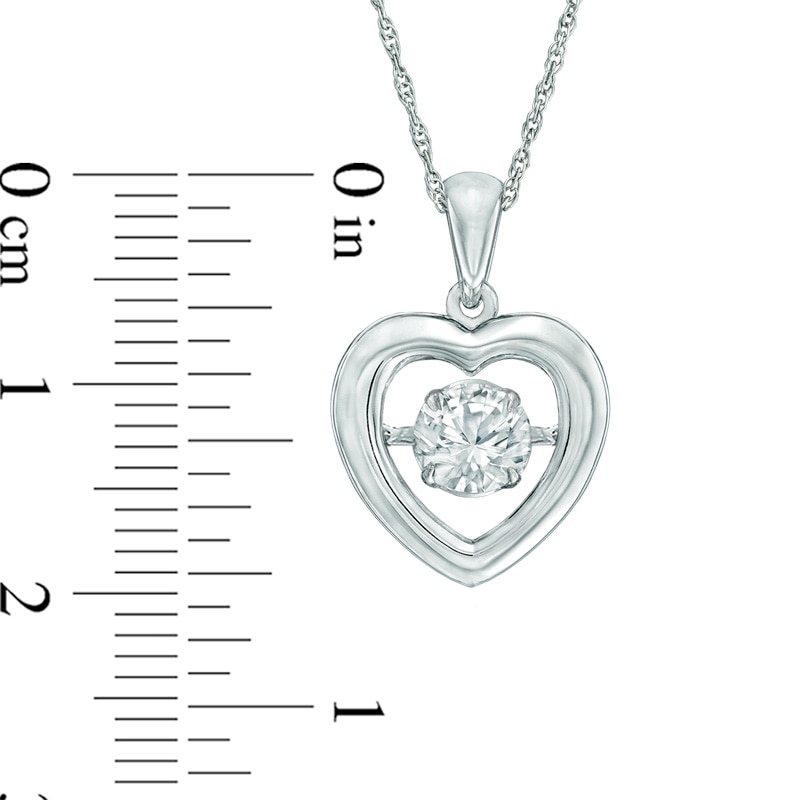 5.5mm Lab-Created White Sapphire Heart Pendant in Sterling Silver