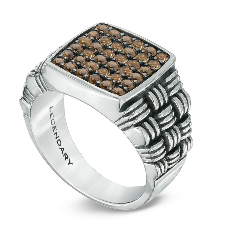 Main Image 2 of Legendary™ Smoky Quartz Intrecciato Ring in Sterling Silver
