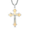 Thumbnail Image 1 of Men's Crucifix Pendant in Two-Tone Stainless Steel - 24"