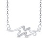 Thumbnail Image 0 of Diamond Accent Abstract Aquarius Zodiac Sign Necklace in Sterling Silver