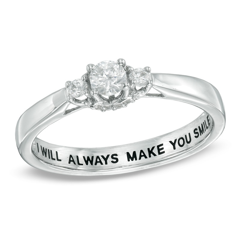 1/4 CT. T.W. Diamond Promise Ring in 10K White Gold (28 Characters)