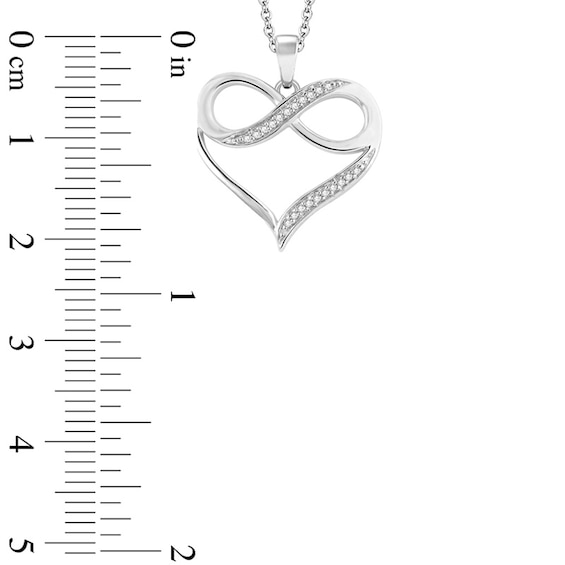 Diamond Accent Infinity in Heart Pendant in 10K White Gold
