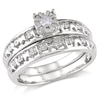 Thumbnail Image 0 of 1/15 CT. Diamond Solitaire Bridal Set in Sterling Silver
