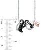Thumbnail Image 2 of Diamond Accent Penguin Family Necklace in Sterling Silver and 18K Rose Gold Plate - 16"