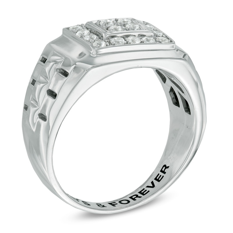 Men's 1/2 CT. T.W. Diamond Wedding Band in Sterling Silver (16 Characters)