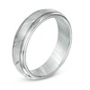 Thumbnail Image 1 of Men's Triton 6.0mm Comfort Fit Slant White Tungsten Wedding Band - Size 10