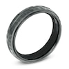 Thumbnail Image 2 of Triton 6.0mm Comfort Fit Hammered Black Tungsten Wedding Band - Size 10