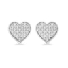 Thumbnail Image 0 of 1/3 CT. T.W. Princess-Cut Diamond Heart Cluster Stud Earrings in Sterling Silver