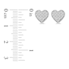 Thumbnail Image 1 of 1/3 CT. T.W. Princess-Cut Diamond Heart Cluster Stud Earrings in Sterling Silver