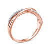 Thumbnail Image 2 of Diamond Accent Layered Crossover Ring in 10K Rose Gold