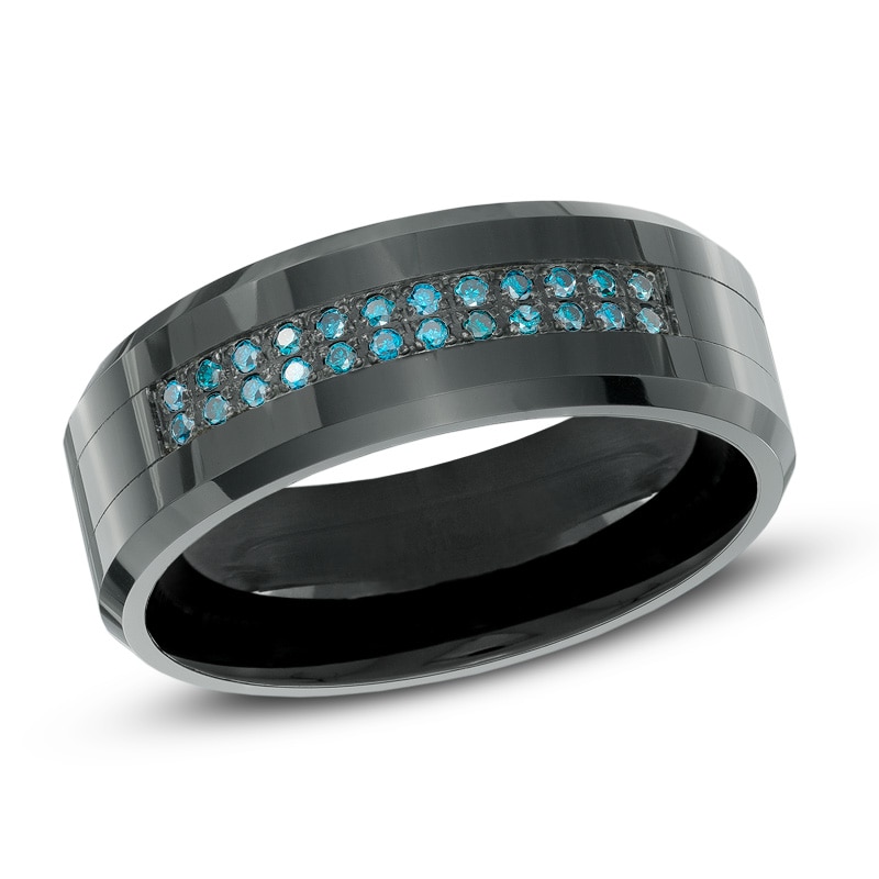 Men's 1/6 CT. T.W. Enhanced Blue Diamond ComfortFit