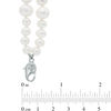 Thumbnail Image 2 of 5.0-11.0mm Freshwater Cultured Pearl and White Crystal Bead Graduating Bracelet in Sterling Silver-7.5"