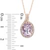 Thumbnail Image 2 of Oval Rose de France Amethyst and Lab-Created White Sapphire Pendant in 10K Rose Gold