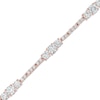 Thumbnail Image 1 of Lab-Created White Sapphire Bracelet in Sterling Silver with 18K Rose Gold Plate - 7.25"